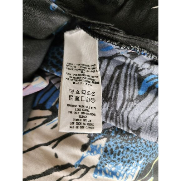 Free People Women's Black/Multi Floral Silky Nights Oversized Blouse Size XS/TP - Picture 8 of 12